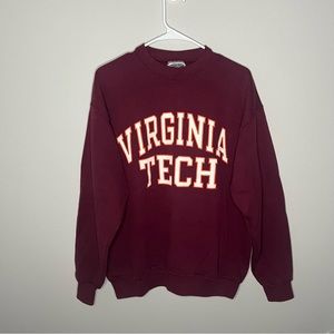 Vintage Virginia Tech Hokies Sweatshirt Men's M Red Maroon Long Sleeve Crew